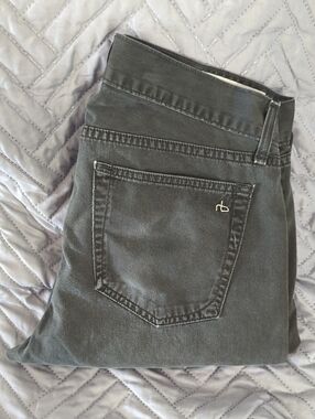 rag & bone Standard Issue Fit 2 Slim Leg Jeans Distressed Olive M1223O101 Sz 32